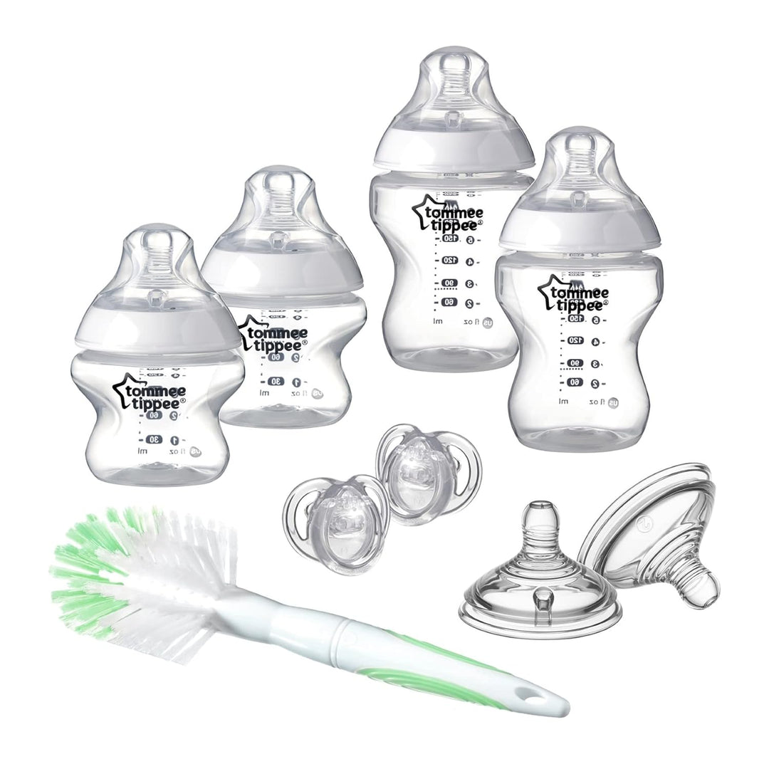 Tommee Tippee Closer to Nature Babyflaschen Starterset, Natürlich geformter Trinksauger mit Anti-Kol