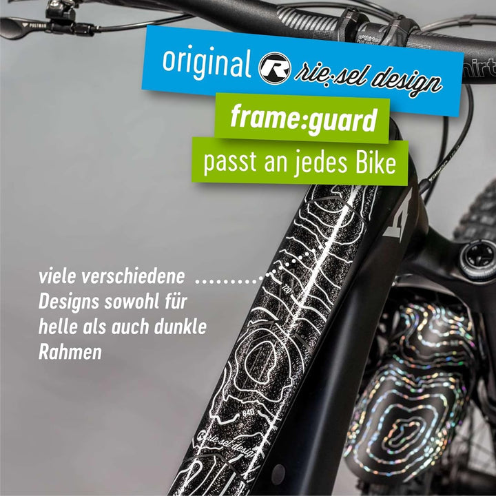 Riesel Design® - „Frame:Guard“ Fahrrad Rahmenschutz - Stylische Fahrrad Schutzfolie 17 Selbstklebend
