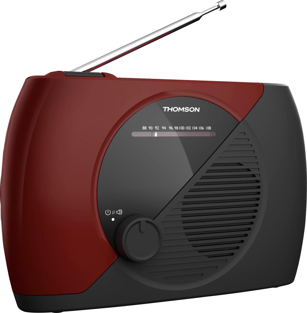 THOMSON Tragbares UKW-Radio, Analog-Tuner, Netz- oder Batteriebetrieb – kompaktes Gerät für Hören an