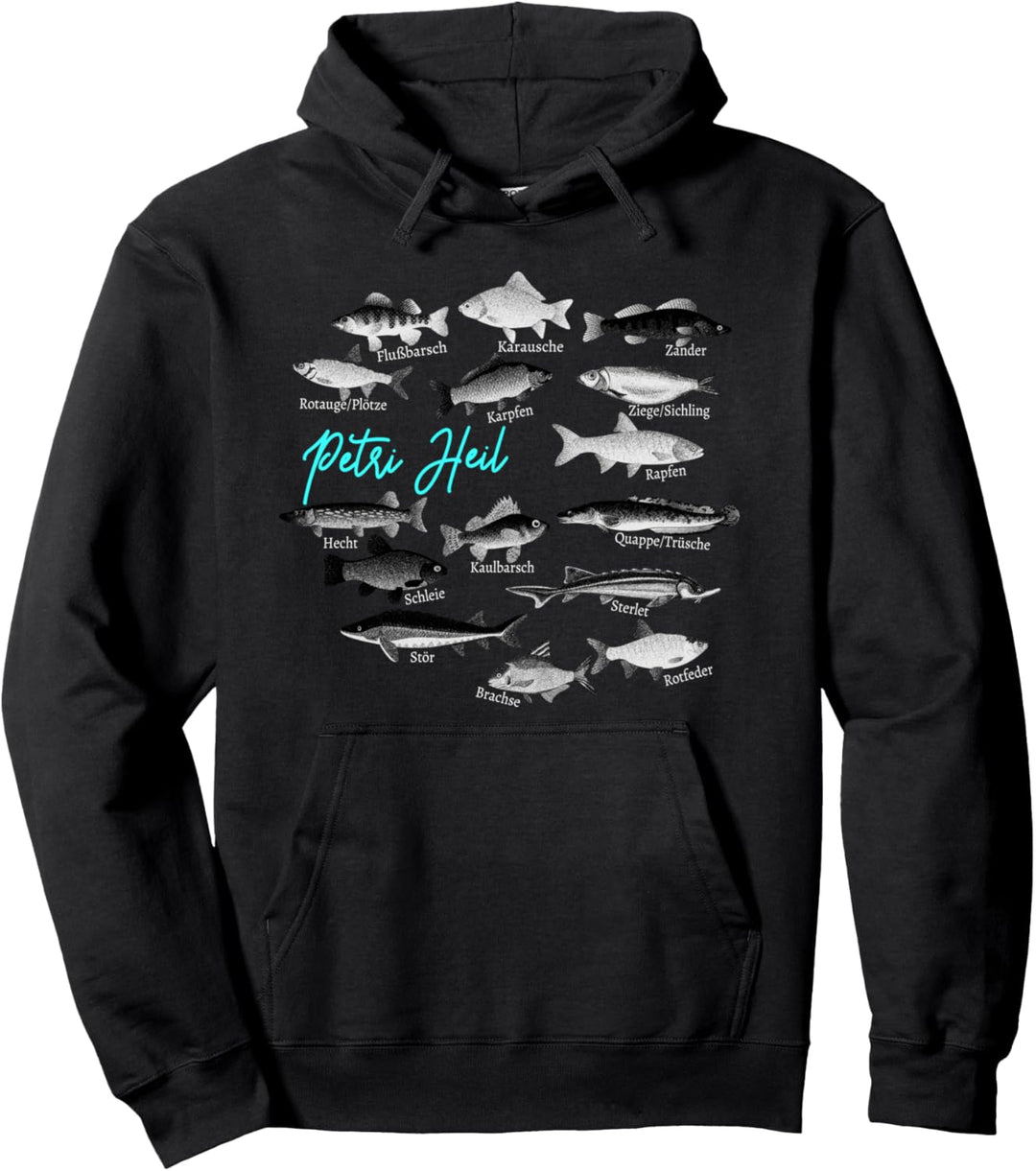 Fischarten Forelle Fischen Karpfen Hecht Mann Carp Fishing Pullover Hoodie