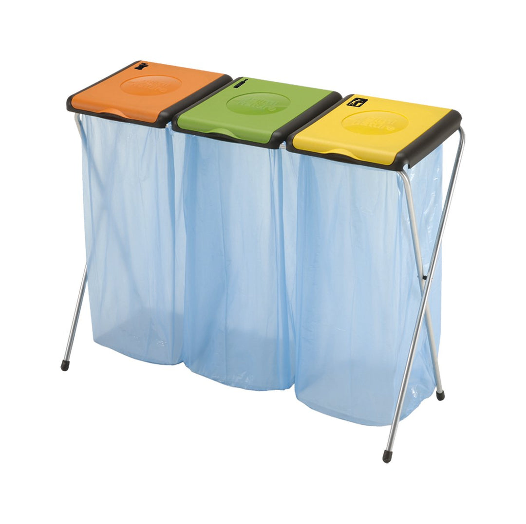 Vileda Nature 3 Müllsackständer, 6-Einheiten, orange/grün/gelb, 3 Müllsackständer