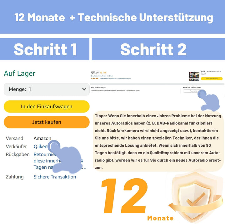 QIIKEN Autoradio mit Navi für VW T5 Golf 5 6 Polo Sharan Seat Passat Tiguän, Doppel din Radio 9" IPS