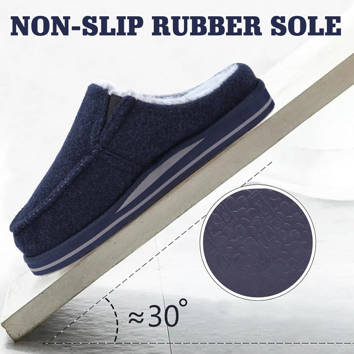 ONCAI Hausschuhe Herren Komfort Pantoffeln Plüsch Streifen Hüttenschuhe Wärme Cord Flauschig Slipper
