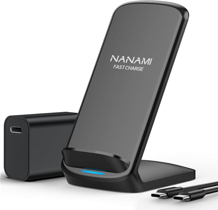 NANAMI Fast Wireless Charger, 10W Induktive Ladestation mit USB ladegerät für Samsung Galaxy S24/S23