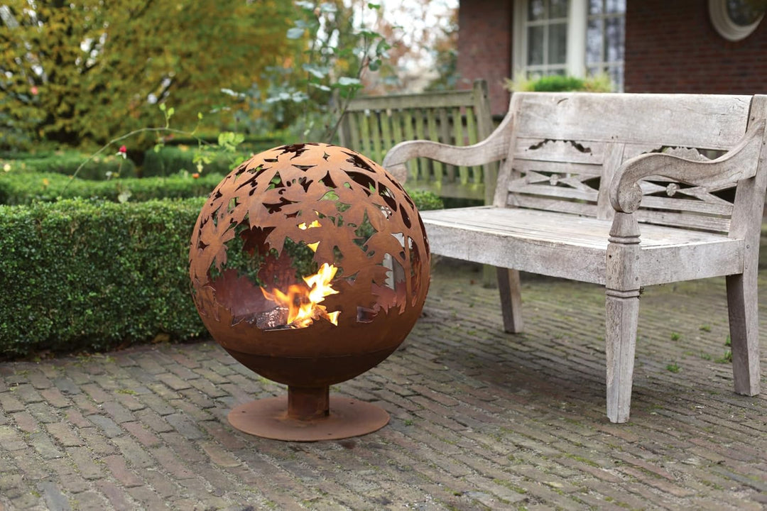 Esschert Design Esschert Rost-Optik Feuerball 58x58x66cm braun Metall Lagerfeuer Feuerschale Rot