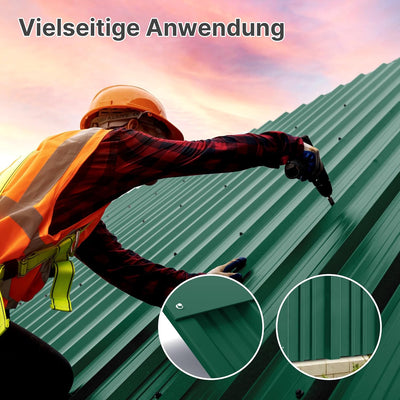 Mondeer Set of 14 Metal Trapezoidal Sheet, Corrugated Sheet for Roof, Roof Sheets, Trapezoidal Sheet