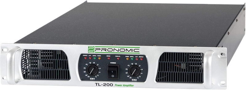 Pronomic TL-200 Endstufe - Stereo-Leistungsverstärker mit 2x 500 Watt an 2 Ohm - Lüfter Temperaturge