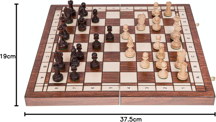 Square - Pro Schach Turnier Nr 4 Classic - Schachbrett & Gewichtete Schachfiguren - Schachspiel aus