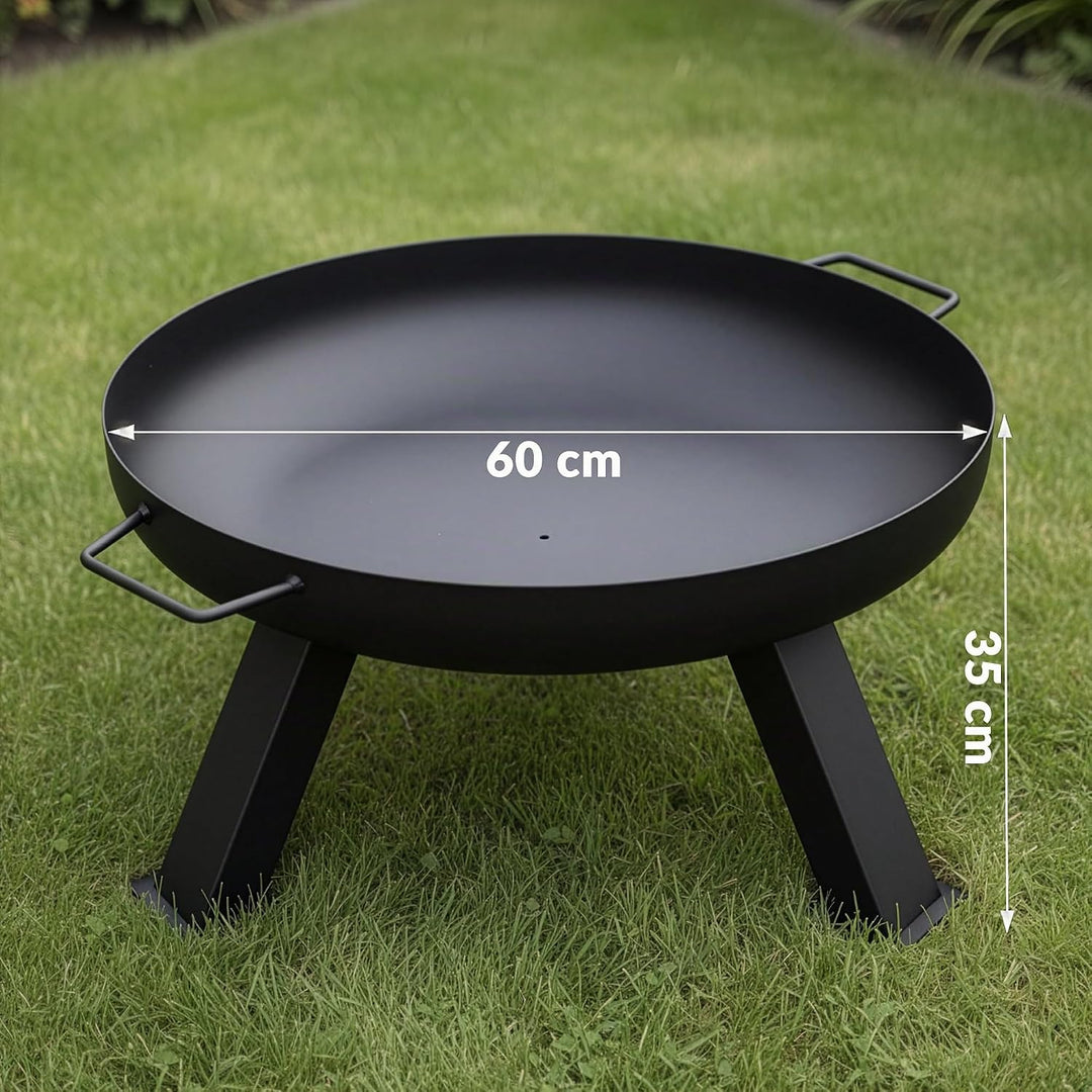 Lehmann LGAFP-6008 Feuerschalen für den Garten | Feuerstelle Lagerfeuer Stahl Ø 60 cm | Feuerkorb fü