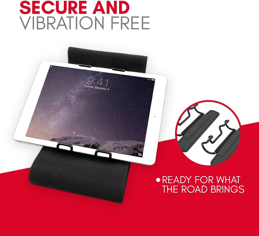 Macally STRAPMOUNT, Kopfstützenhalterung mit verstellbarem Gurt für fast alle Kopfstützen, für iPad