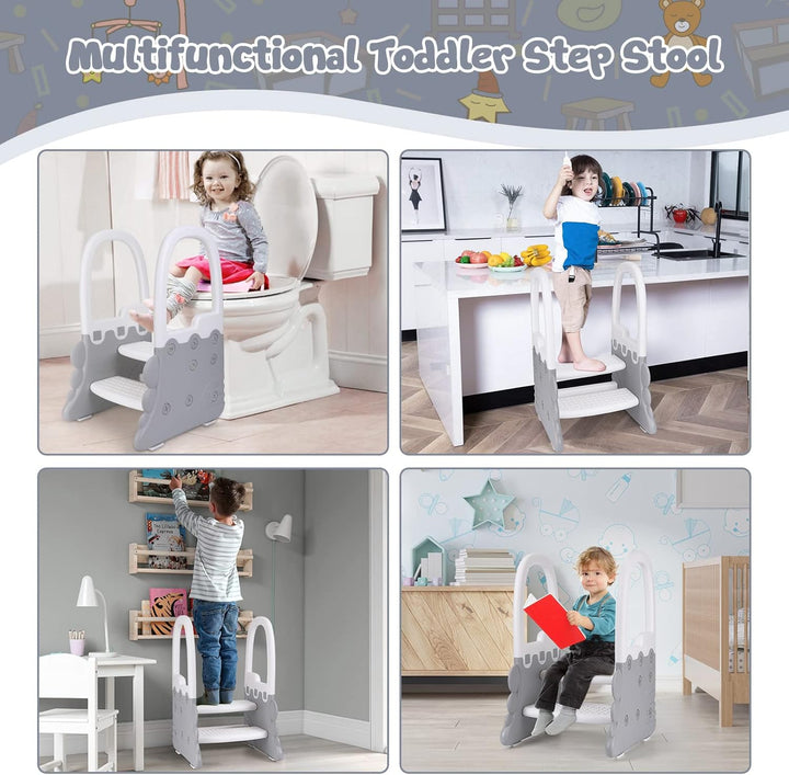 Tritthocker für Kleinkinder am Waschbecken, 2 Tritthocker für Kinder, rutschfeste Leiter für die Küc