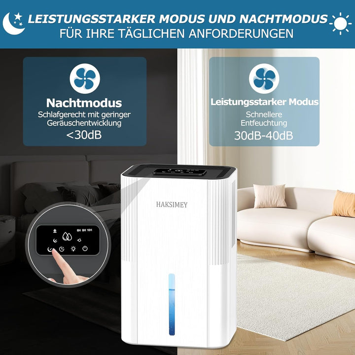 Luftentfeuchter elektrisch 2800ML,Tragbar Dehumidifier for Home mit Abtauen & Timer,Leise raumentfeu