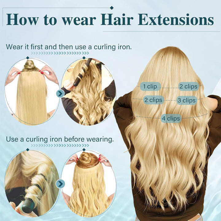 Elailite Clip in Extensions Echthaar, 5 Pcs Remy Haarverlängerung mit 12 Clips, 60cm-75g Glattes Haa