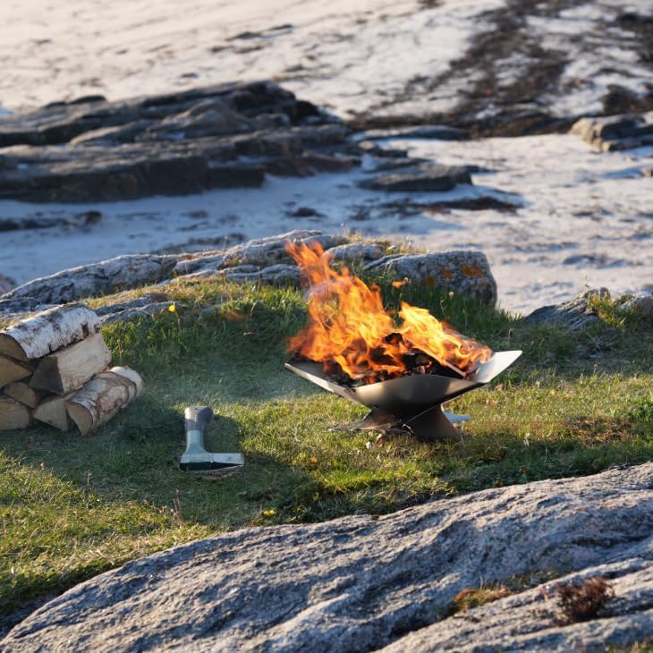 Design Camping Feuerschale aus Edelstahl | Faltbare Feuerstelle Outdoor, Camping, Garten | Mobile, d