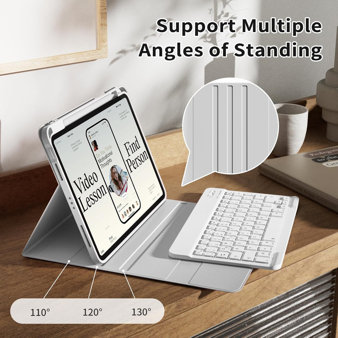 Hülle mit Tastatur für iPad (A16) 11 Zoll 2025/10. Generation 10.9 Zoll 2022, Deutsch QWERTZ Layout