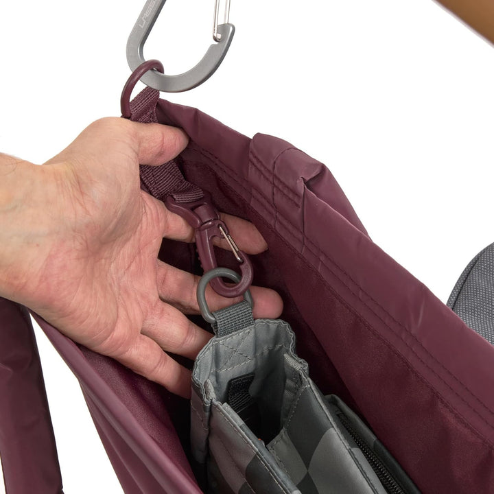 LÄSSIG Baby Wickeltasche Shopper mit Kinderwagenbefestigung/MIX Shopper deep red Dunkelrot, Dunkelro