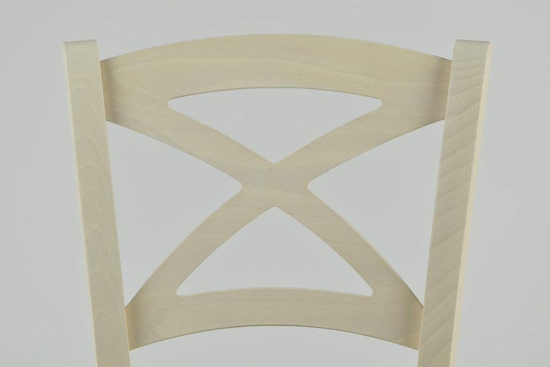 TM C S Tommychairs Klassischer Cross Stuhl für Küche, Bar, Esszimmer, mit Gestell aus Buchenholz lac