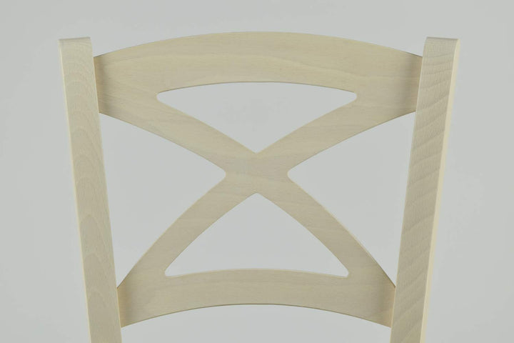 TM C S Tommychairs Klassischer Cross Stuhl für Küche, Bar, Esszimmer, mit Gestell aus Buchenholz lac