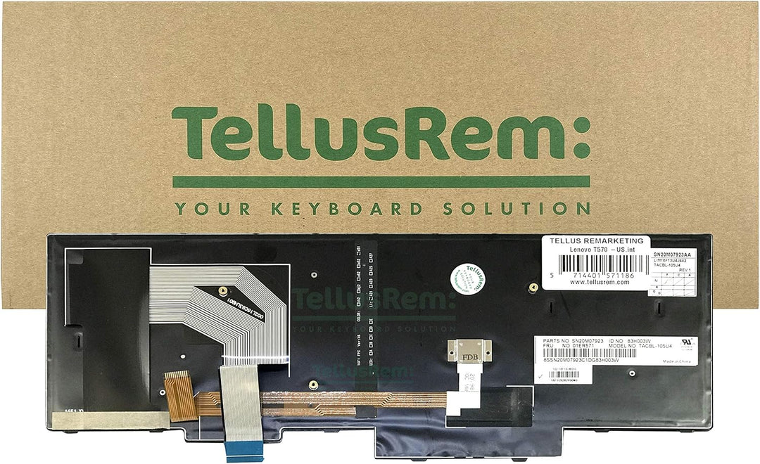 TellusRem ersatztastatur US Nicht Hintergrundbeleuchtung für Lenovo Thinkpad T570 T580 P51s P52s Non