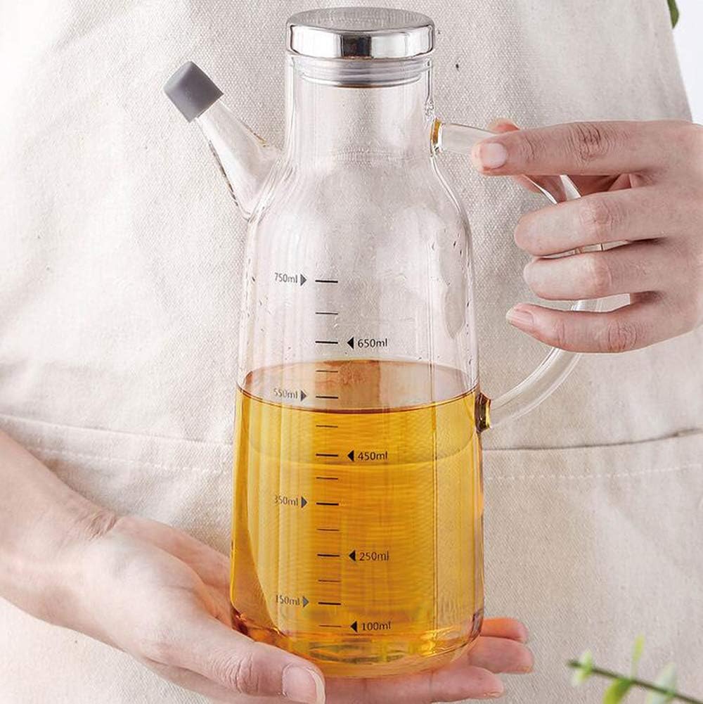 XiaoShenLu Essig und Ölflasche, Ölspender und Hohes Borosilikatglas Olivenöl Flasche Behälter für BB
