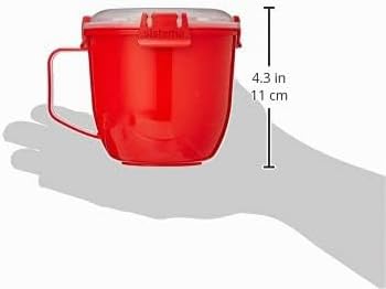 Sistema Microwave Suppentasse, klein, mikrowellengeeignete Frischhaltedose, 565 ml, BPA-frei, rot, 1