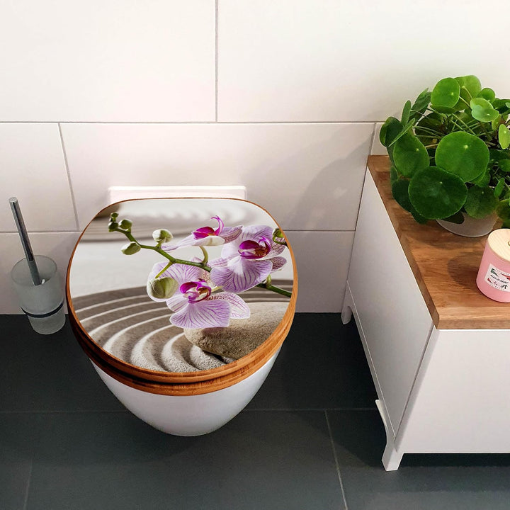 banjado Design WC Sitz Bambus Absenkautomatik 45,8x37,5cm - Toilettendeckel mit Absenkautomatik Holz