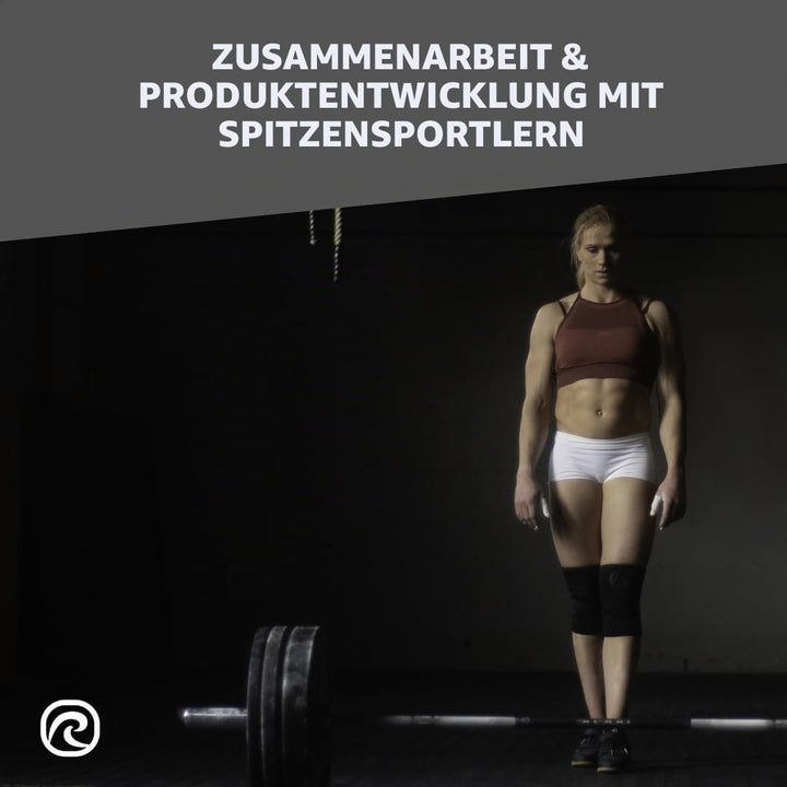 Rehband Kniebandage Kraftsport, Kniestütze für Cross Fit &amp; schweres Training, Knee Sleeve aus 5 mm N