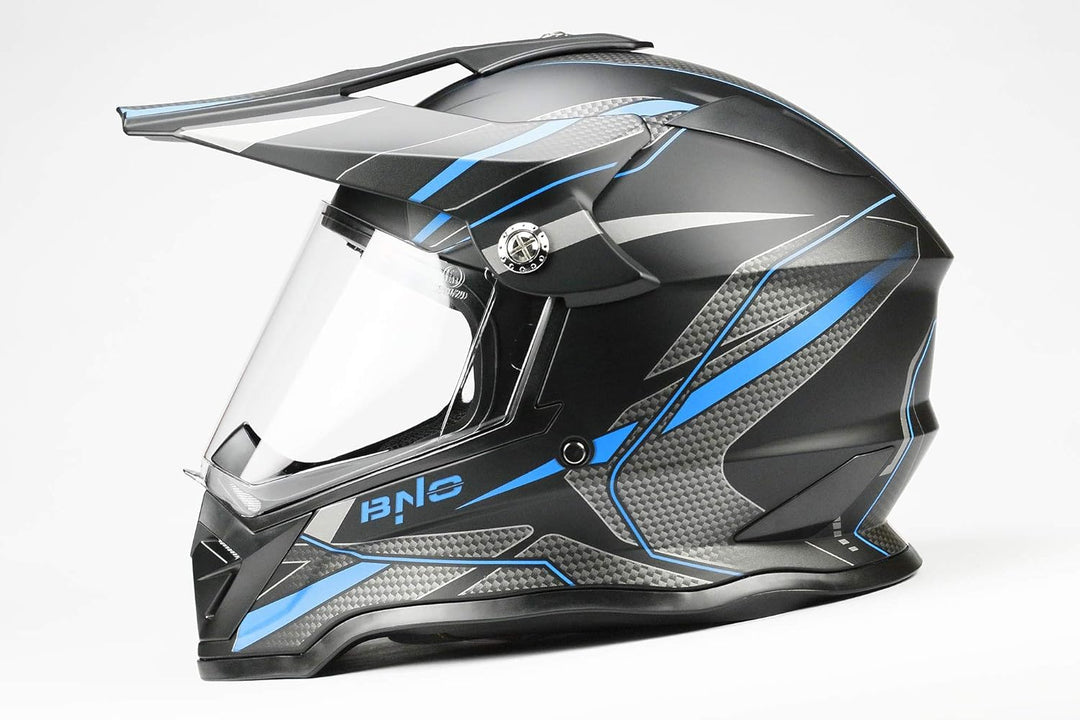 BNO Cross-3 Helm, Motocrosshelm, Corsshelm, S, M, L, XL L Matt-Schwarz-Blau, L Matt-Schwarz-Blau