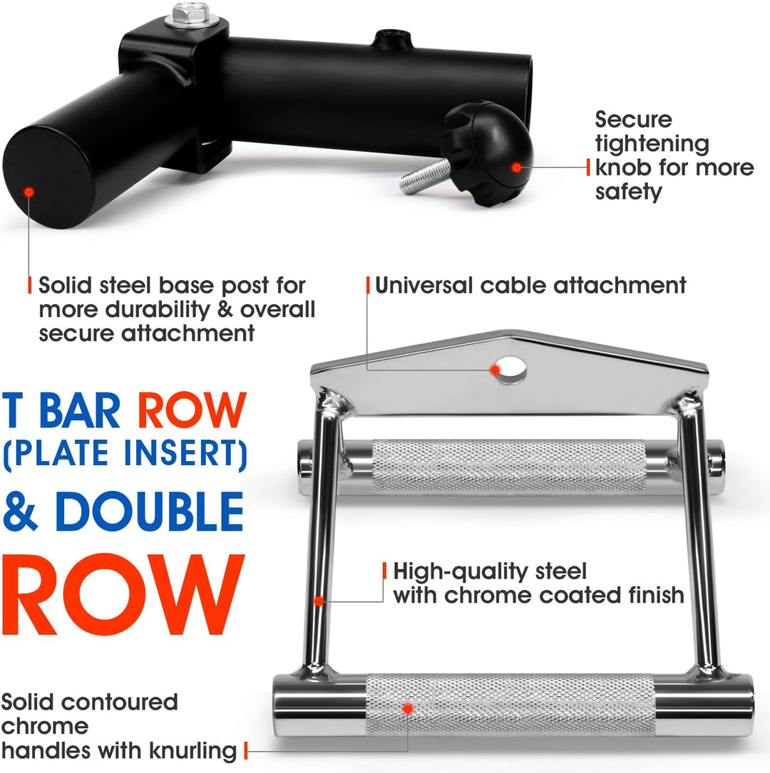 Yes4All Deluxe T-Bar Row Plattform - 360° schwenkbar - Passend für 1" Standard und 2" Olympiastangen