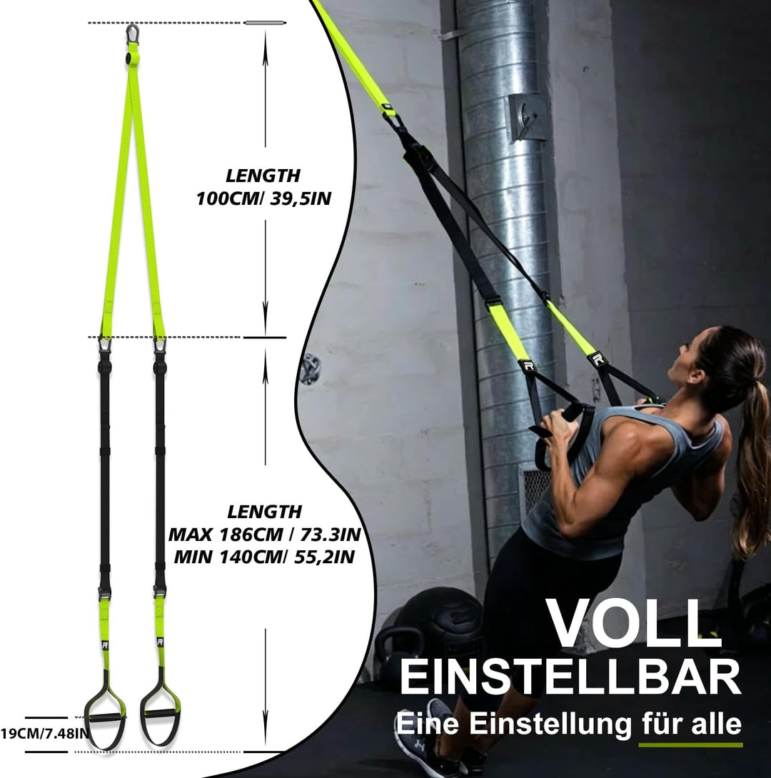 Schlingentrainer Sling Trainer Set mit Türanker Einstellbar Fitness Zuhause Suspension - geeignet fü