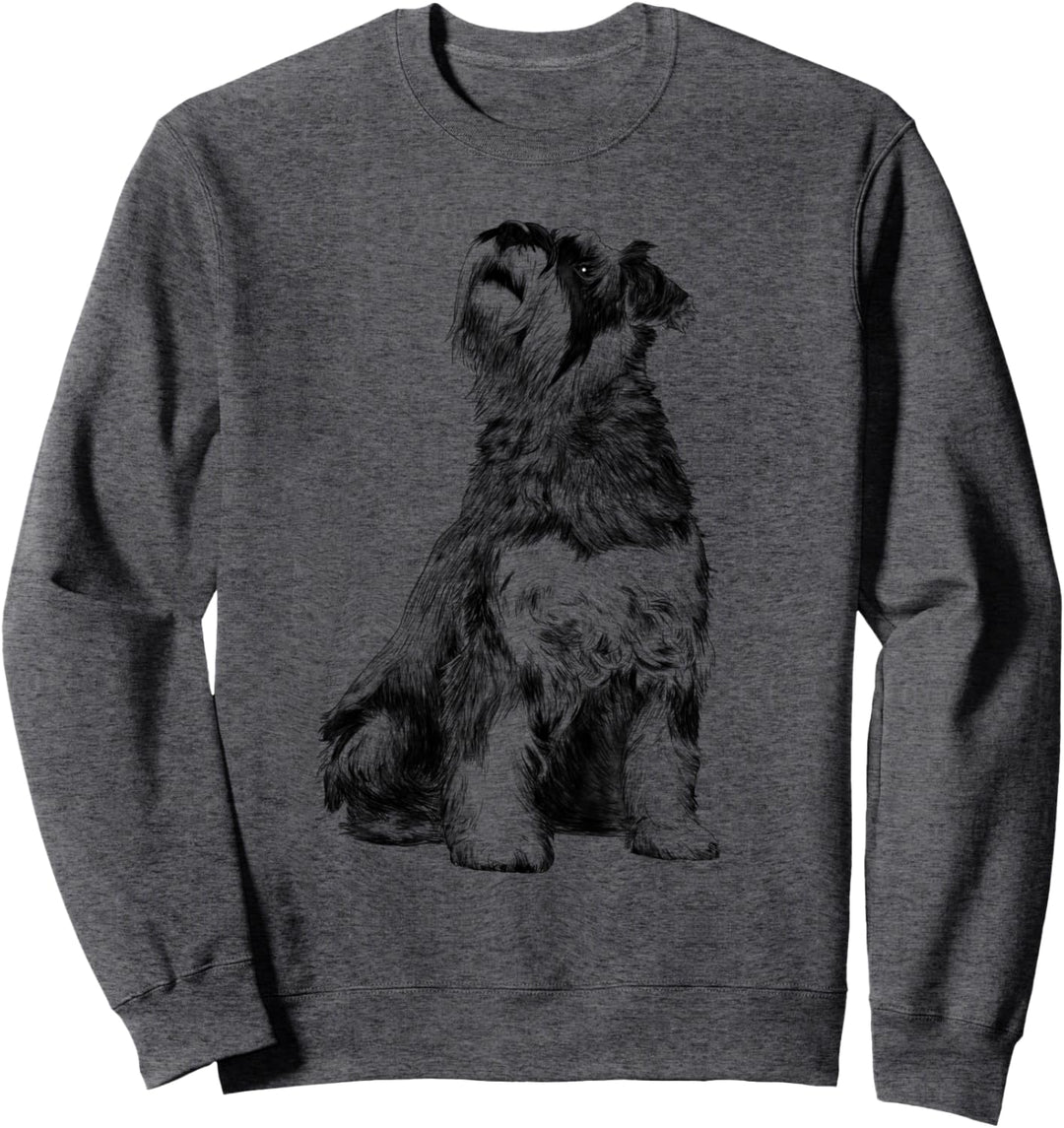 Sitzender Hund Schnauzer Sweatshirt