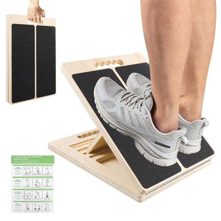 Schrägbrett, Sports Balance Board, Balancebrett, Verstellbares Kippbrett und Wadenstrecker, Wadendeh