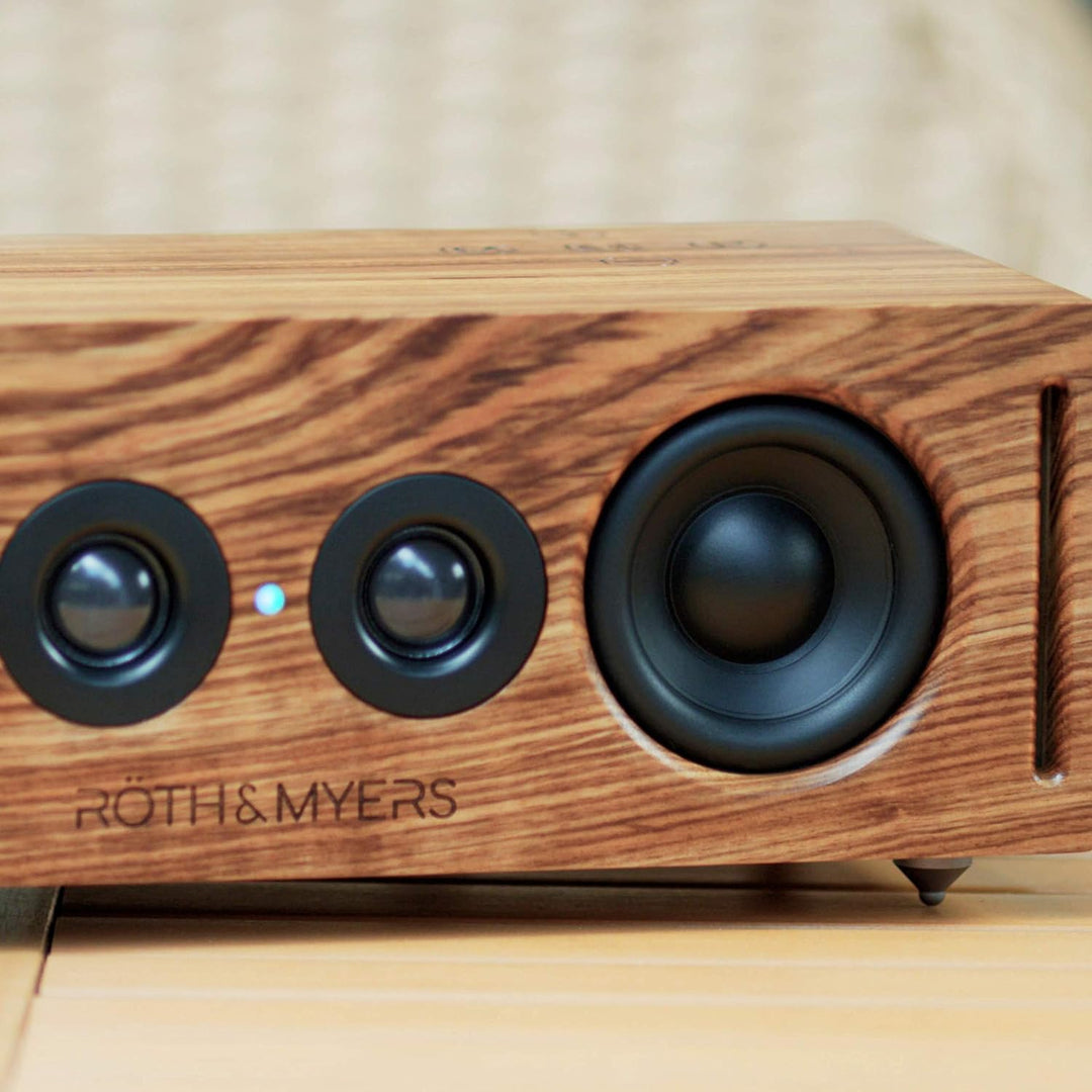 RÖTH & MYERS BOSK - Multimedia-Lautsprecher, einzigartiges Design, 100% Naturholz, integriertes Mult