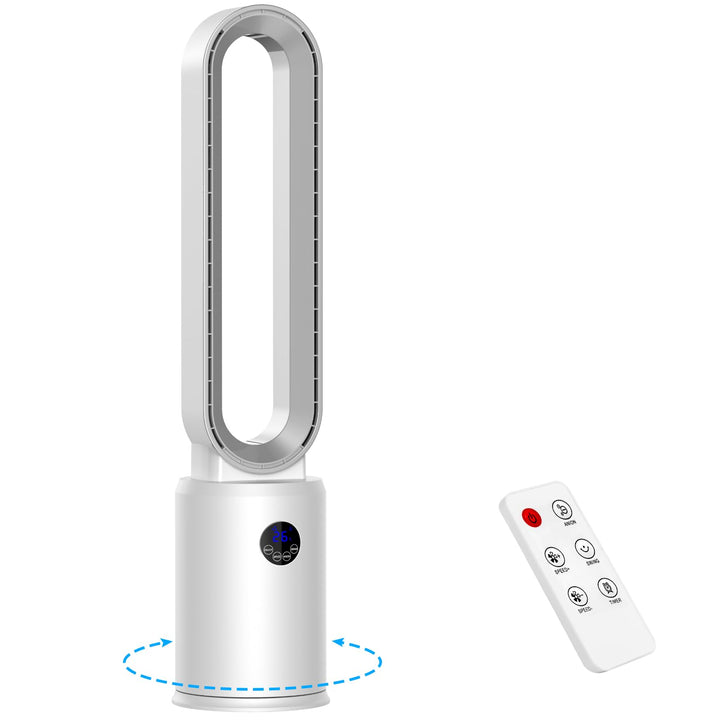 YAZEKY Turmventilator Sehr Leise Rotorloser Ventilator - 3 Geschwindigkeiten 97cm 60° Oszillierender