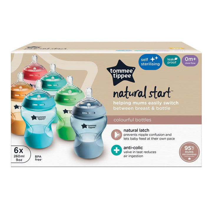 Tommee Tippee Closer to Nature Babyflaschen, Natürlich geformter Trinksauger mit Anti-Kolik-Ventil,