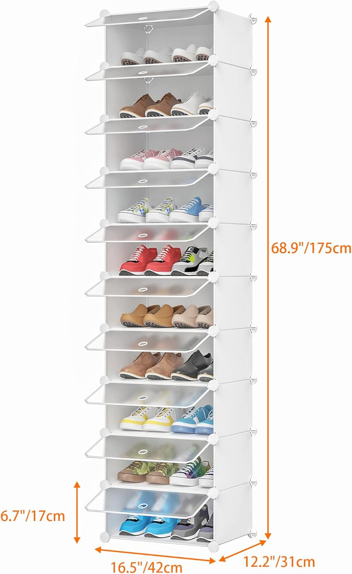 HOMIDEC Schuhregal mit 10 Ebenen, Schuhschrank Schmal Schuhaufbewahrung für Flur Schlafzimmer Eingan