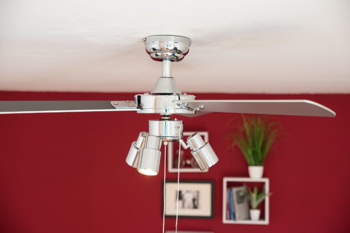 aireRyder - Cyrus Deckenventilator mit Beleuchtung, Leiser Ventilator mit Zugschalter in glänzendem