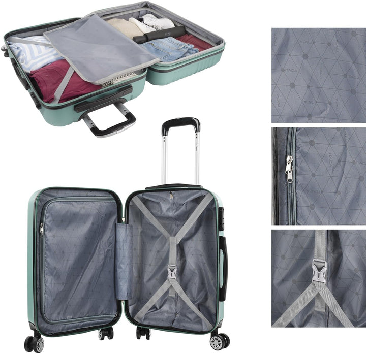 ITACA - Trolley Handgepäck Cabin Trolley Koffer Reisekoffer Hartschalenkoffer mit Zahlenschloss - Ka