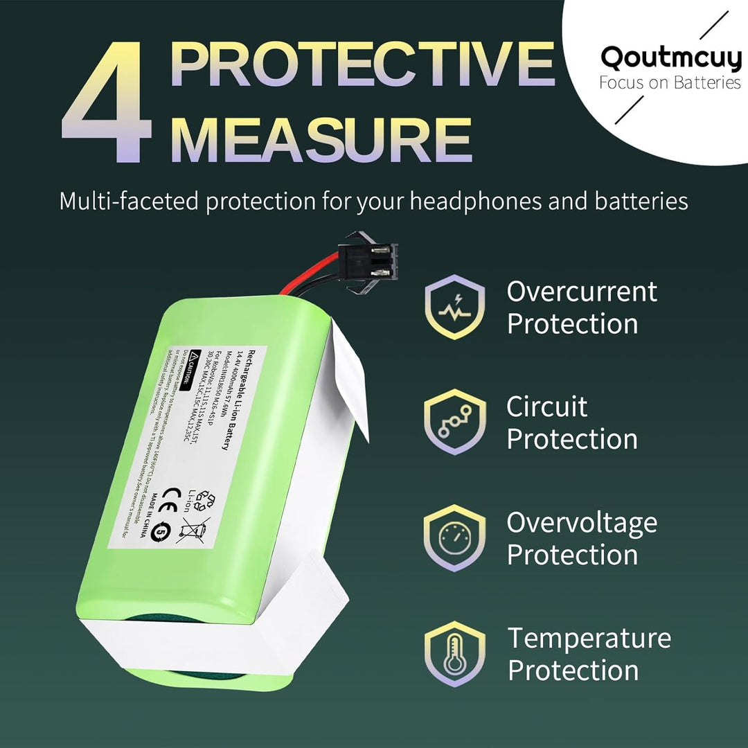Tesvor X500 Akku, Aufgerüsteter 14.4V 4000mAh Super hohe Kapazität Li-Ion Akku für RoboVac, Tesvor X