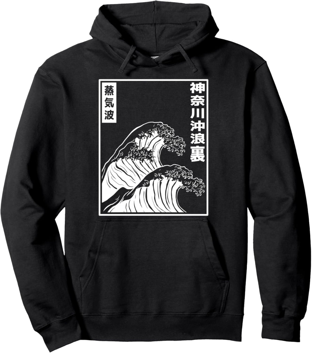 Kanagawa Wave Japanische Kunst Vaporwave Ästhetische Kultur Japan Pullover Hoodie