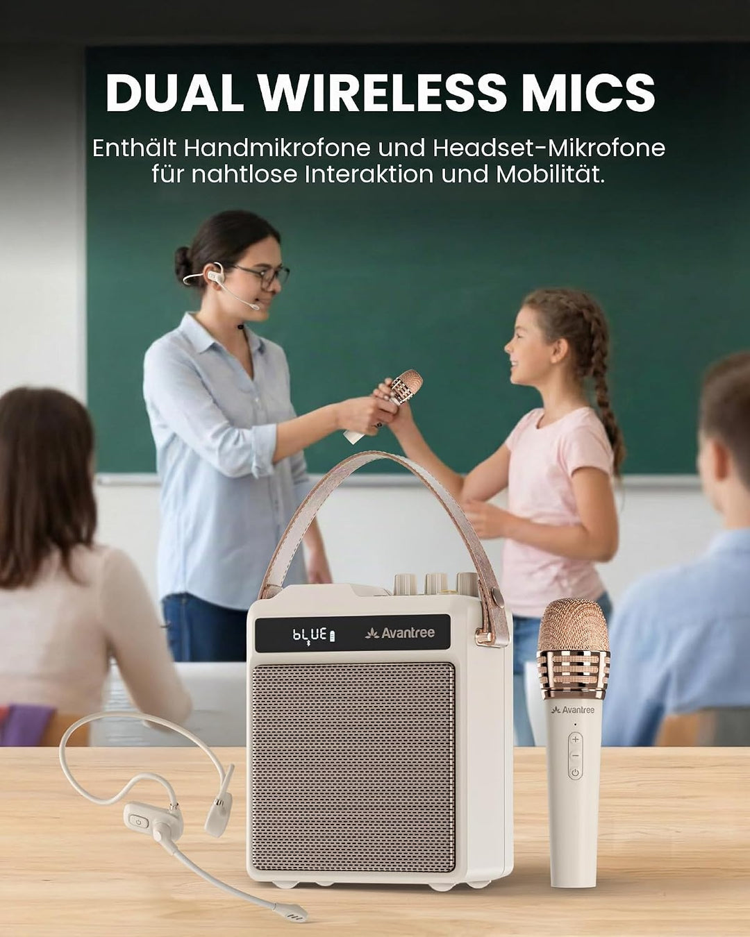 Avantree VoxAmp Duo - Tragbarer Kabellose Sprachverstärker, Doppeltes Mikrofon Und Lautsprecher Set