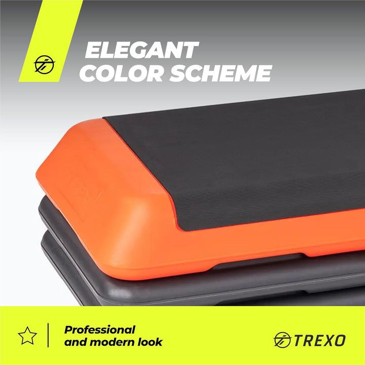 TREXO Stepper Für Zuhause - Aerobic Step mit 3-Stufiger Höhenverstellung, Fitness & Sport - Training