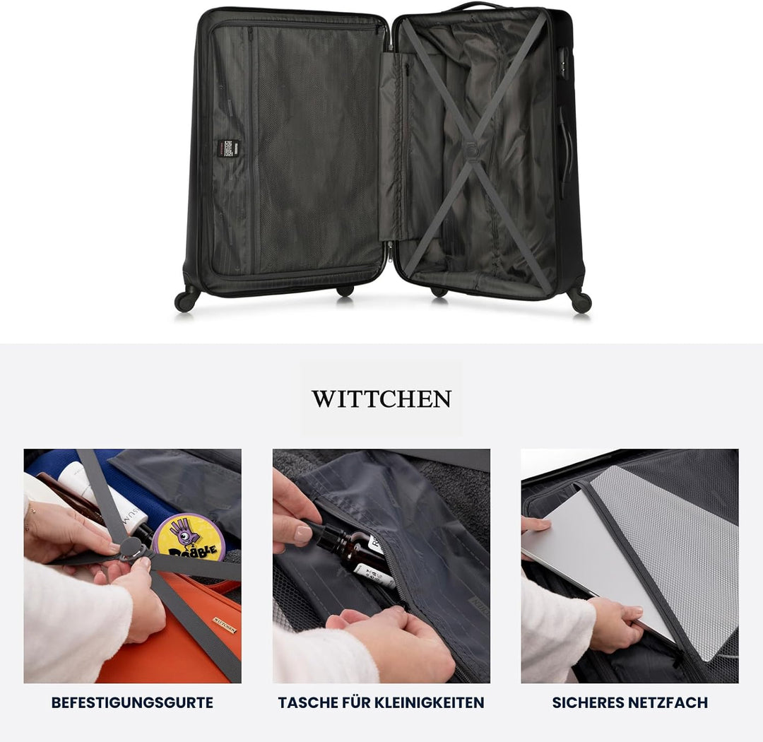 WITTCHEN Grosser Koffer Trolley Koffer Reisekoffer aus ABS Hartschalen Trolley 4 Rollen Kombinations