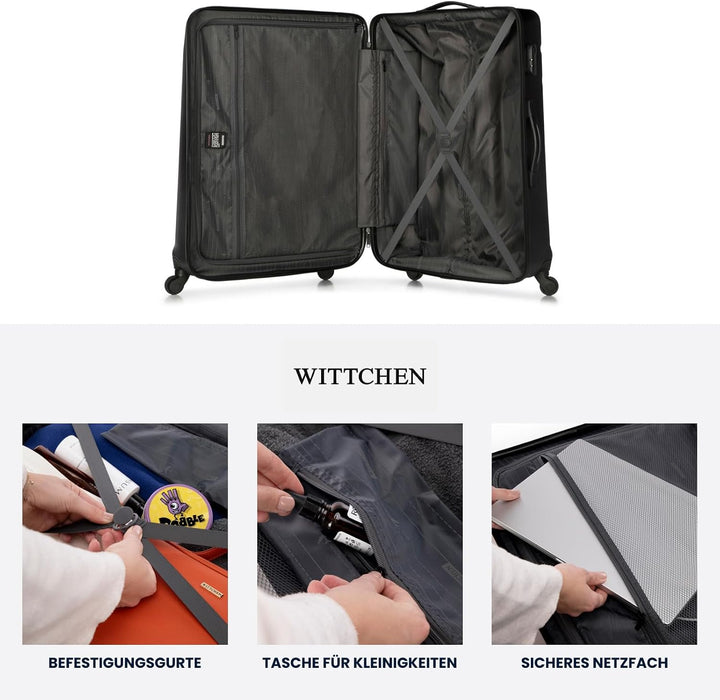 WITTCHEN Grosser Koffer Trolley Koffer Reisekoffer aus ABS Hartschalen Trolley 4 Rollen Kombinations
