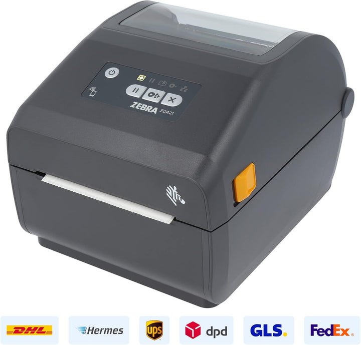 Zebra ZD421d Drucker mit Abreisskante - 203 DPI - Thermodirekt - 104 mm max. Druckbreite, BTLE, USB,