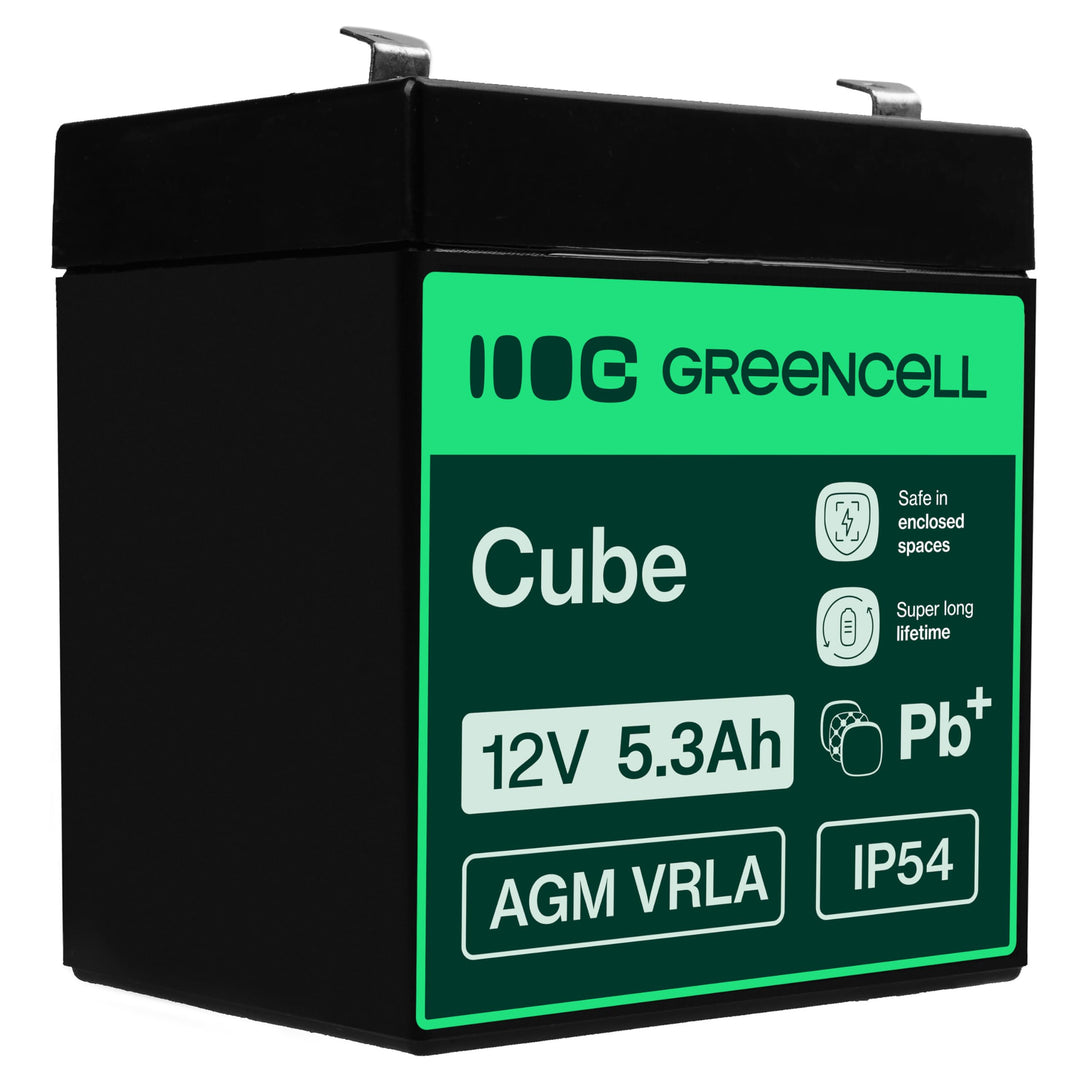 Green Cell® AGM 12V 5,3Ah Akku Vlies Batterie VRLA Blei Batterie Bleiakku Ersatzakku Akkubatterie Ve