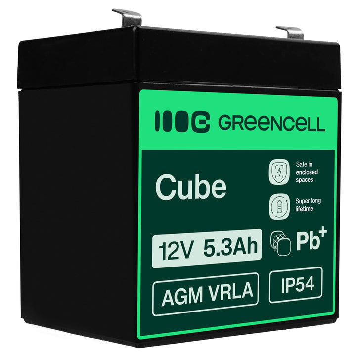 Green Cell® AGM 12V 5,3Ah Akku Vlies Batterie VRLA Blei Batterie Bleiakku Ersatzakku Akkubatterie Ve