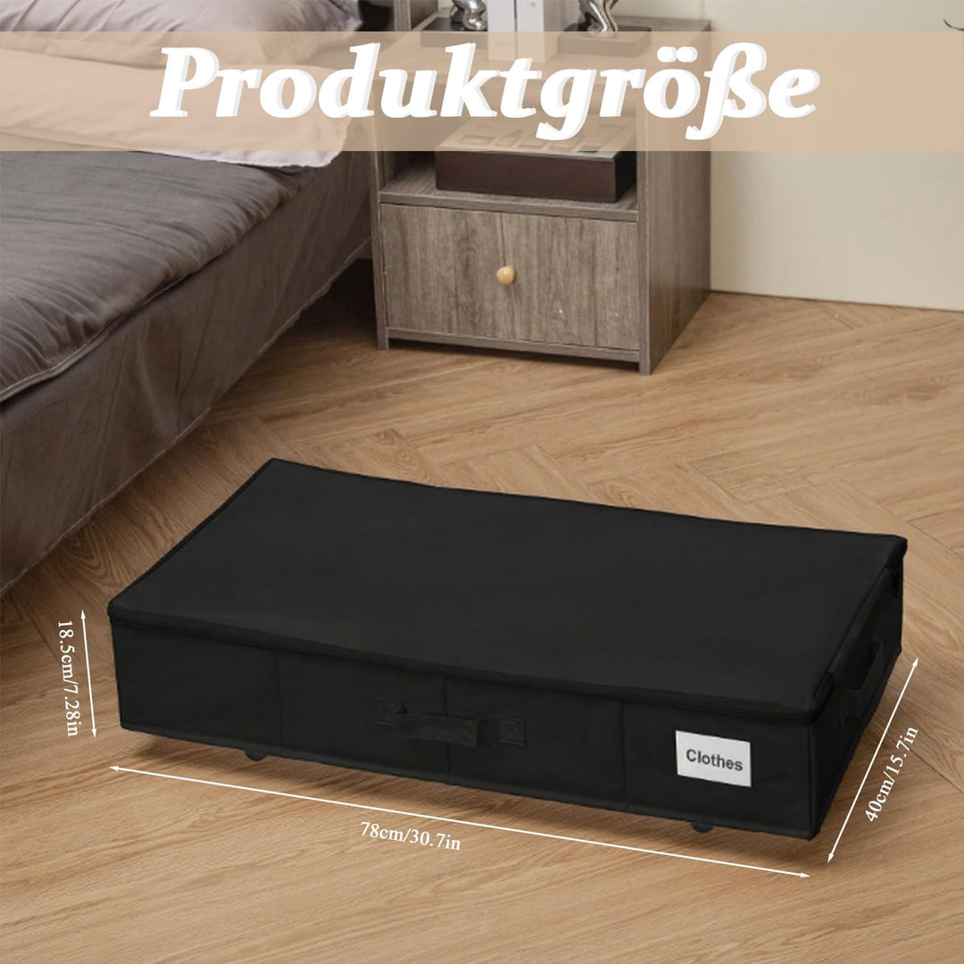 2 Stück Unterbett Aufbewahrungsbox, 50L Faltbare Unterbett Aufbewahrung mit Deckel, Unterbettkommode