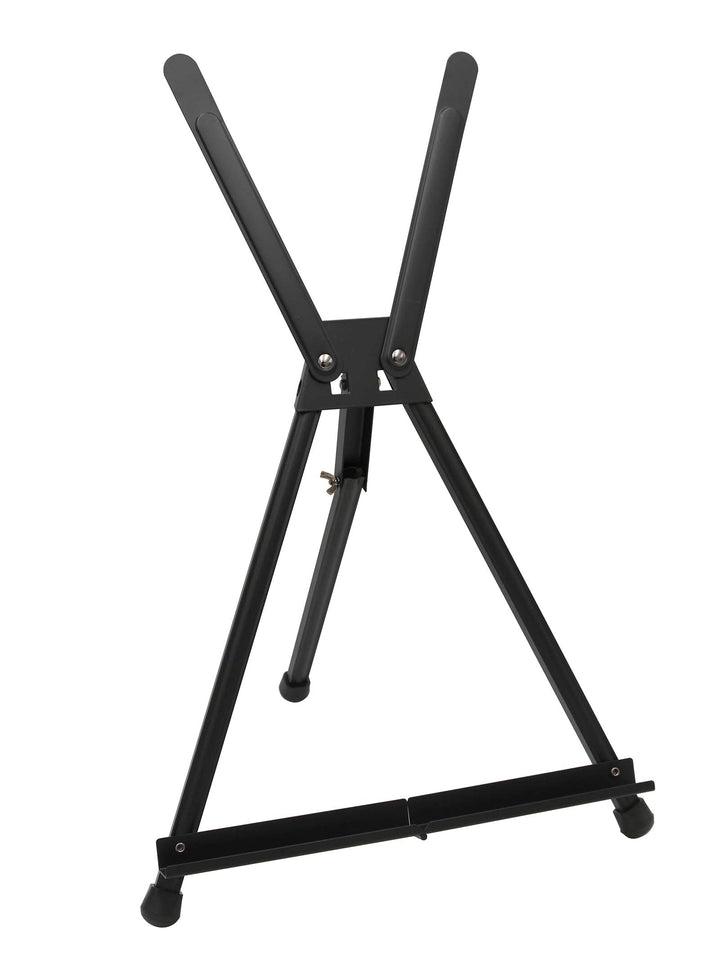 Paintersisters Display Staffelei, Tischstaffelei aus Aluminium schwarz, Sitzstaffelei für Keilrahmen