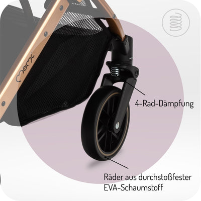 MOMI ESTELLE Kinderwagen für Kinder ab 6 Monat bis zu max. Körpergewicht von 15 kg, H105 x B51 x T75